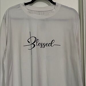 Blessed Long Sleeve White Tee